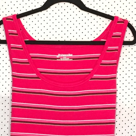 St Johns Bay Striped Sleeveless Scoop Neck Blouse - Picture 3 of 5